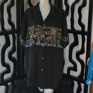 Vintage Paradise Found Hawaiian Wood Button Shirt